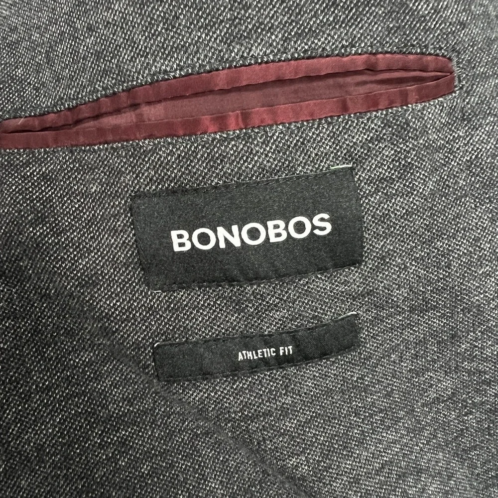 Bonobos Unstructured Blazer Mens 42R Suit Jacket Sport Coat Gray Athletic Fortex